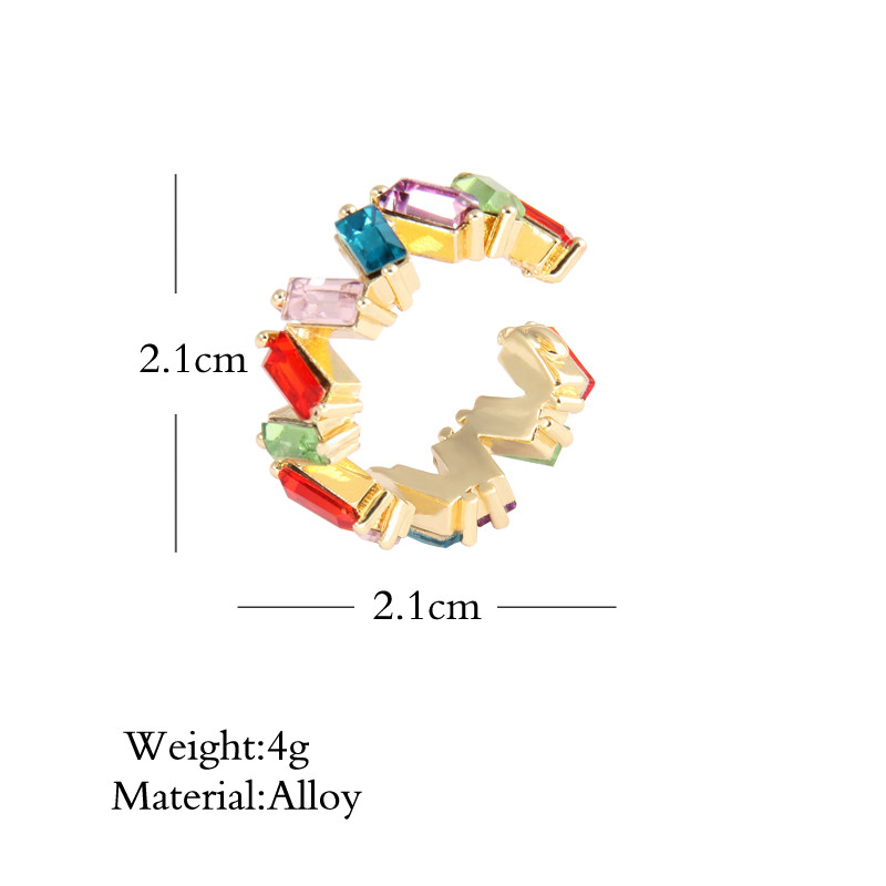 Itenice Set de manșete pentru urechi, din cristal, din metal, pentru femei, la modă, care se stivuiește, cercei cu clemă cu strasuri, bijuterii