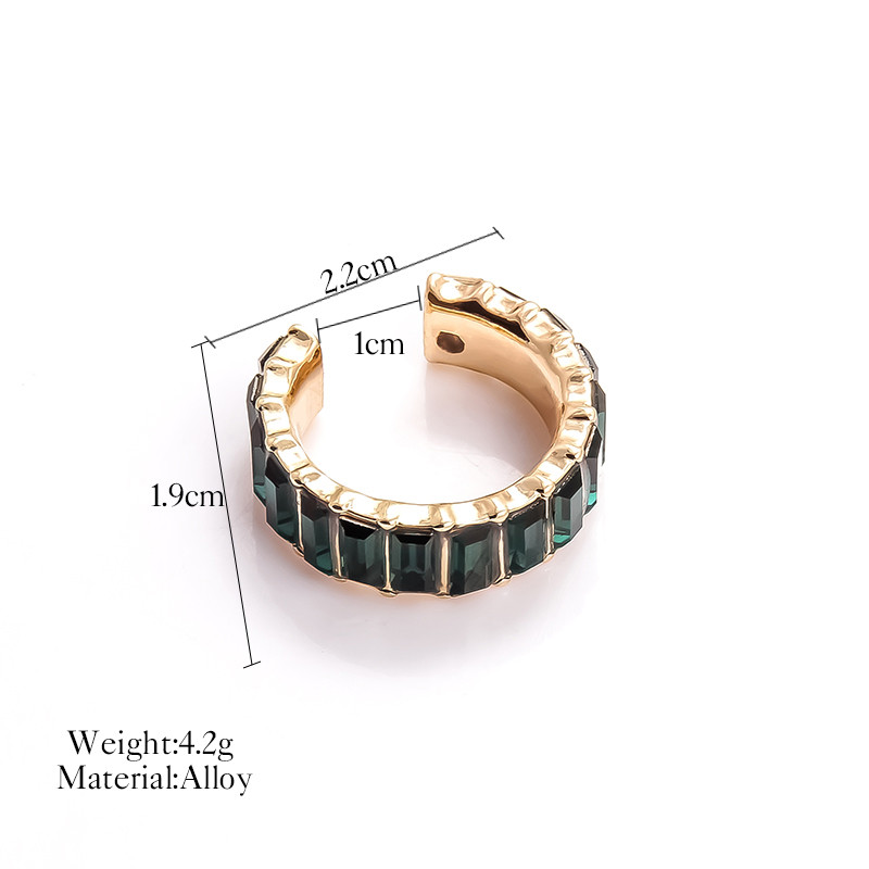 Itenice Set de manșete pentru urechi, din cristal, din metal, pentru femei, la modă, care se stivuiește, cercei cu clemă cu strasuri, bijuterii