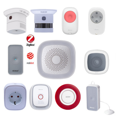 2022 Нов Heiman Zigbee Gateway Hub Zigbee Smoke And Strobe Flash Siren Alarm Remote Controller Направи си сам алармена система с контрол на приложението