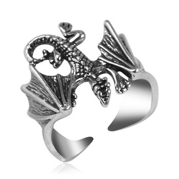 26 стила ретро пънк пръстен със змия за мъже жени преувеличен античен сребрист цвят отваряне регулируеми пръстени дракон бижута подаръци