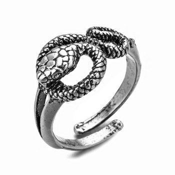 26 стила ретро пънк пръстен със змия за мъже жени преувеличен античен сребрист цвят отваряне регулируеми пръстени дракон бижута подаръци