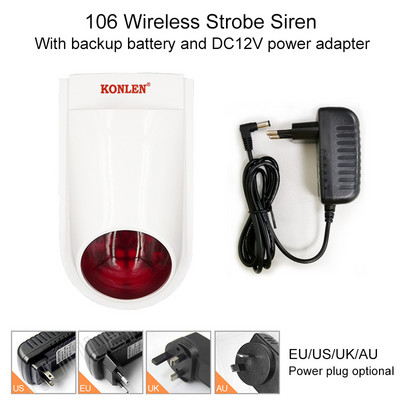 Bezvadu durvju logu signalizācijas infrasarkanais PIR kustības sensors, ugunsgrēka dūmu fotoelektriskais gāzes noplūdes detektora tastatūra 433 mhz no Konlen sērijas