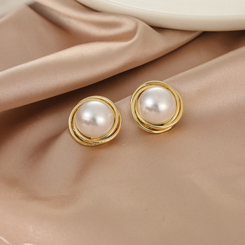 Нова минималистична ретро тъкана обеца с имитация на перли за жени, момичета, парти, бижута, сватба, подарък за рожден ден на приятел