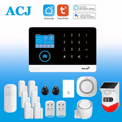 ACJ PG103 WiFi алармена система за домашна охрана срещу крадци Tuya Smart House App Control 433MHz GSM безжична с камера със сензор за движение