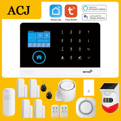 ACJ PG103 WiFi signalizācijas sistēma mājas ielaušanās drošībai Tuya Smart House App Control 433MHz GSM bezvadu ar kustības sensora kameru
