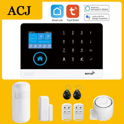 ACJ PG103 WiFi signalizācijas sistēma mājas ielaušanās drošībai Tuya Smart House App Control 433MHz GSM bezvadu ar kustības sensora kameru