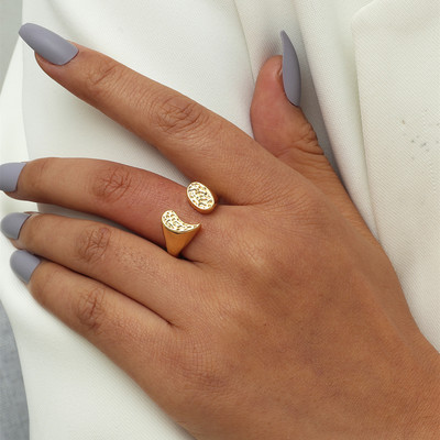 Μόδα 18KGP Δαχτυλίδι με υφαντό σταυρό