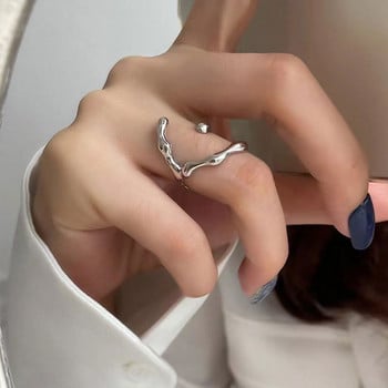 Творчески пръстен с неправилни пръсти Естетични пръстени Egirl за жени Y2K Модерен отварящ се пръстен със сребърен цвят Пънк коледни бижута 2022 г.