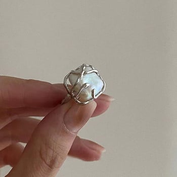 Творчески пръстен с неправилни пръсти Естетични пръстени Egirl за жени Y2K Модерен отварящ се пръстен със сребърен цвят Пънк коледни бижута 2022 г.