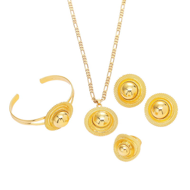 Etióp esküvői arany színű etnikai habesha hagyományos fesztivál afrikai női ékszerkészletek