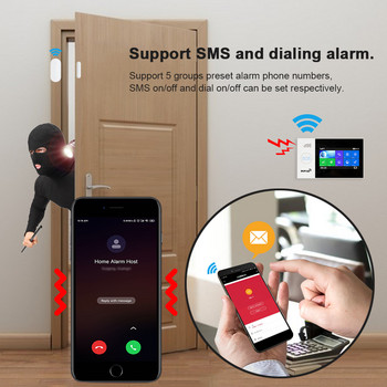 Tuya WiFi GSM Home Security Protection Έξυπνο Σύστημα Συναγερμού Οθόνη αφής Κιτ διαρρηκτών Mobile APP Τηλεχειριστήριο RFID Arm and αφόπλιση