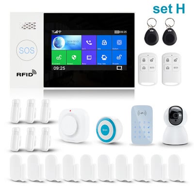 Tuya WiFi GSM kućna sigurnosna zaštita pametni alarmni sustav Zaslon osjetljiv na dodir Protuprovalni komplet Mobilna APLIKACIJA Daljinski upravljač RFID aktiviranje i razoružavanje
