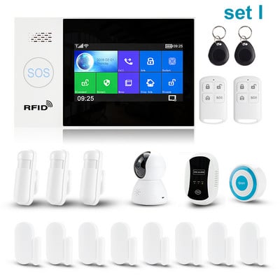 Tuya WiFi GSM kućna sigurnosna zaštita pametni alarmni sustav Zaslon osjetljiv na dodir Protuprovalni komplet Mobilna APLIKACIJA Daljinski upravljač RFID aktiviranje i razoružavanje