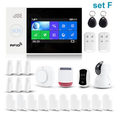 Tuya WiFi GSM kućna sigurnosna zaštita pametni alarmni sustav Zaslon osjetljiv na dodir Protuprovalni komplet Mobilna APLIKACIJA Daljinski upravljač RFID aktiviranje i razoružavanje