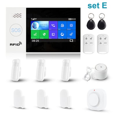Tuya WiFi GSM kućna sigurnosna zaštita pametni alarmni sustav Zaslon osjetljiv na dodir Protuprovalni komplet Mobilna APLIKACIJA Daljinski upravljač RFID aktiviranje i razoružavanje