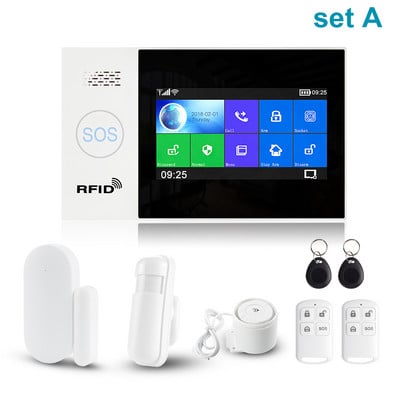 Tuya WiFi GSM kućna sigurnosna zaštita pametni alarmni sustav Zaslon osjetljiv na dodir Protuprovalni komplet Mobilna APLIKACIJA Daljinski upravljač RFID aktiviranje i razoružavanje