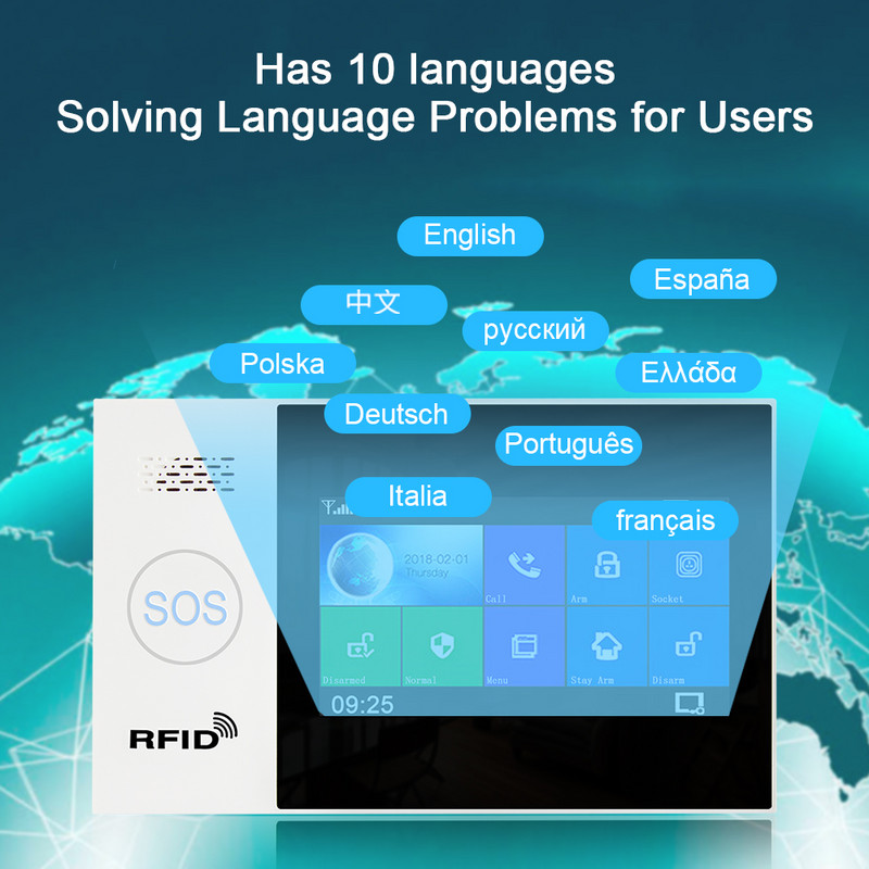 Tuya WiFi GSM kućna sigurnosna zaštita pametni alarmni sustav Zaslon osjetljiv na dodir Protuprovalni komplet Mobilna APLIKACIJA Daljinski upravljač RFID aktiviranje i razoružavanje