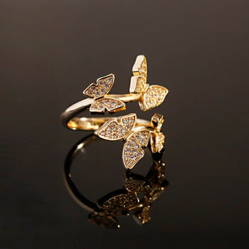 Класически дамски пръстен Регулируем пръстен Луксозен Corful Zircon Crystal Rainbow Flowers Пръстен Сватбени бижута Dropshipping