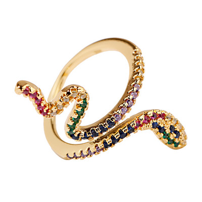 Inel clasic pentru femei Inel reglabil de lux Corful Zircon Cristal Curcubeu Flori Inel Bijuterii de nunta Dropshipping