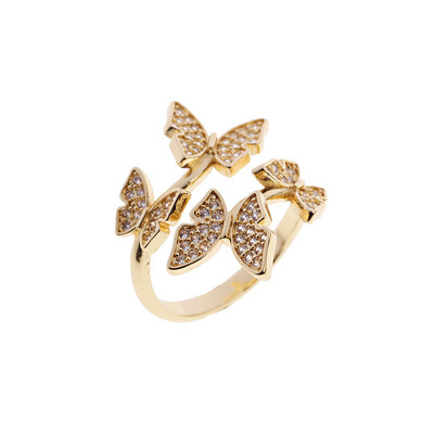 Inel clasic pentru femei Inel reglabil de lux Corful Zircon Cristal Curcubeu Flori Inel Bijuterii de nunta Dropshipping