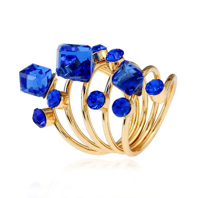 Inel clasic pentru femei Inel reglabil de lux Corful Zircon Cristal Curcubeu Flori Inel Bijuterii de nunta Dropshipping