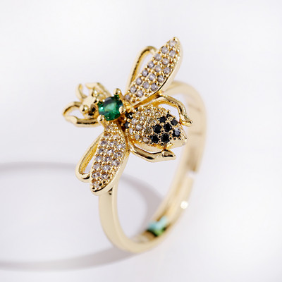 Inel clasic pentru femei Inel reglabil de lux Corful Zircon Cristal Curcubeu Flori Inel Bijuterii de nunta Dropshipping