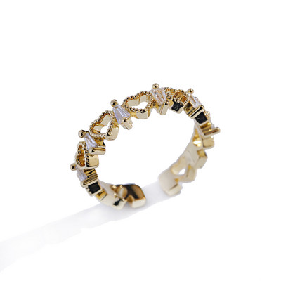 Inel clasic pentru femei Inel reglabil de lux Corful Zircon Cristal Curcubeu Flori Inel Bijuterii de nunta Dropshipping