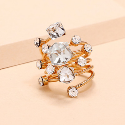 Inel clasic pentru femei Inel reglabil de lux Corful Zircon Cristal Curcubeu Flori Inel Bijuterii de nunta Dropshipping