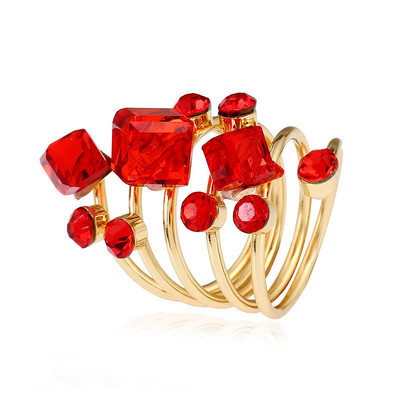 Inel clasic pentru femei Inel reglabil de lux Corful Zircon Cristal Curcubeu Flori Inel Bijuterii de nunta Dropshipping