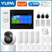 TUYA PG-107 Wifi GSM mājas drošības signalizācijas sistēmas lietotņu vadības tālvadības pults loga sensors ar 1080P IP kameru viedajiem trauksmes komplektiem