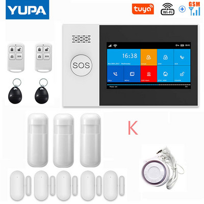 TUYA PG-107 Wifi GSM mājas drošības signalizācijas sistēmas lietotņu vadības tālvadības pults loga sensors ar 1080P IP kameru viedajiem trauksmes komplektiem