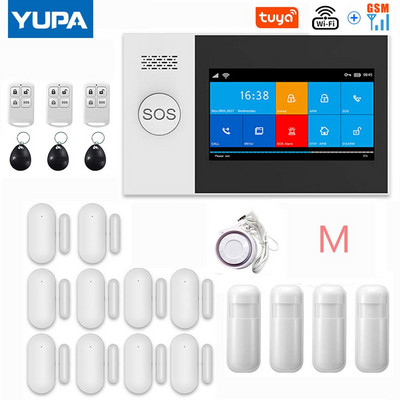 TUYA PG-107 Wifi GSM mājas drošības signalizācijas sistēmas lietotņu vadības tālvadības pults loga sensors ar 1080P IP kameru viedajiem trauksmes komplektiem
