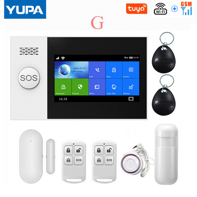 TUYA PG-107 Wifi GSM mājas drošības signalizācijas sistēmas lietotņu vadības tālvadības pults loga sensors ar 1080P IP kameru viedajiem trauksmes komplektiem