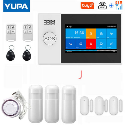 TUYA PG-107 Wifi GSM mājas drošības signalizācijas sistēmas lietotņu vadības tālvadības pults loga sensors ar 1080P IP kameru viedajiem trauksmes komplektiem