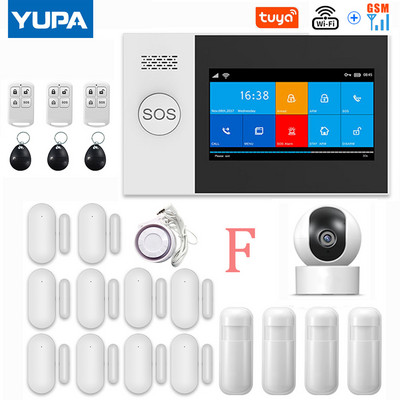 TUYA PG-107 Wifi GSM mājas drošības signalizācijas sistēmas lietotņu vadības tālvadības pults loga sensors ar 1080P IP kameru viedajiem trauksmes komplektiem