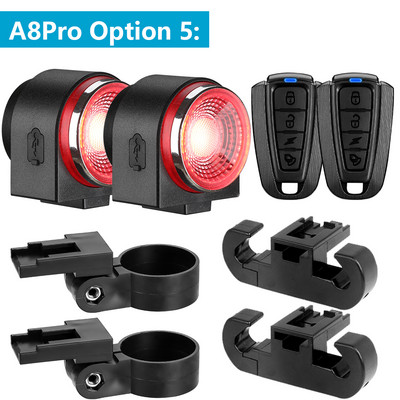 Awapow stražnje svjetlo za bicikl protiv krađe, USB punjenje, stražnje svjetlo za bicikl IPX5 Vodootporni automatski indukcijski alarm za svjetiljku za bicikl