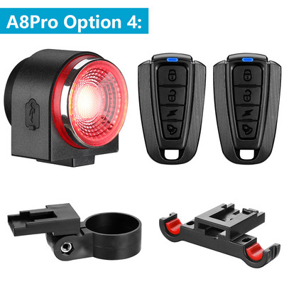 Awapow stražnje svjetlo za bicikl protiv krađe, USB punjenje, stražnje svjetlo za bicikl IPX5 Vodootporni automatski indukcijski alarm za svjetiljku za bicikl