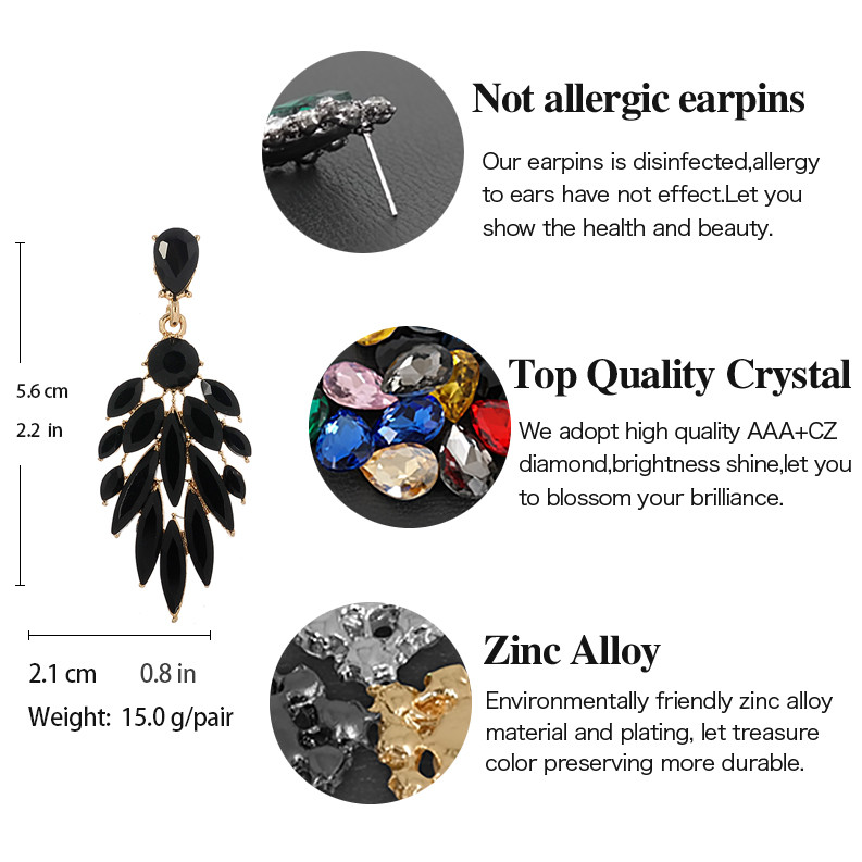 Veyofun Bohemia Crystal Drop Party Menyasszonyi lógó fülbevaló Divatos ékszer nőknek ajándék nagykereskedés