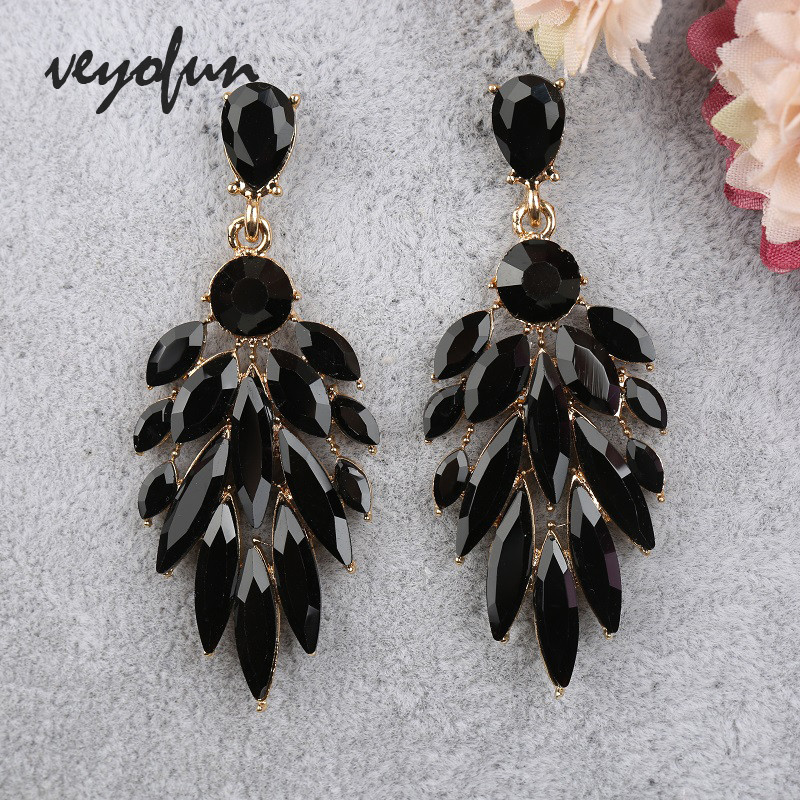 Veyofun Bohemia Crystal Drop Party Menyasszonyi lógó fülbevaló Divatos ékszer nőknek ajándék nagykereskedés