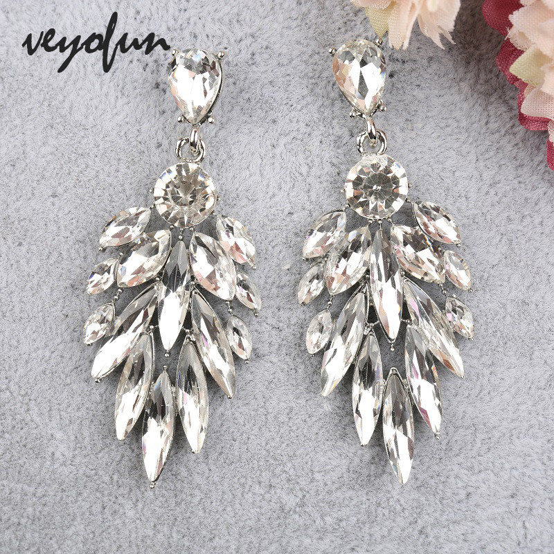 Veyofun Bohemia Crystal Drop Party Menyasszonyi lógó fülbevaló Divatos ékszer nőknek ajándék nagykereskedés