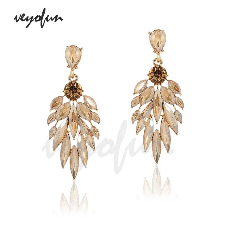 Veyofun Bohemia Crystal Drop Party Menyasszonyi lógó fülbevaló Divatos ékszer nőknek ajándék nagykereskedés