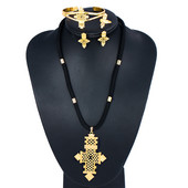 Ethlyn Brand Ethiopian Eritrean Cross γυναικεία κοσμήματα σε χρυσό χρώμα Αφρικανικό νυφικό ρομαντικό κοσμήματα γάμου S068