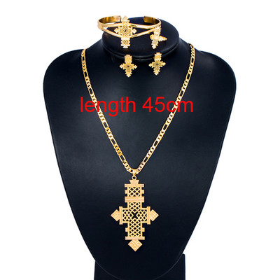Ethlyn Brand Ethiopian Eritrean Cross γυναικεία κοσμήματα σε χρυσό χρώμα Αφρικανικό νυφικό ρομαντικό κοσμήματα γάμου S068