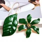 Nagyker új fém olajozott virágok formájú lelógó hosszú fülbevalók forró finom ékszer kiegészítők nőknek karácsonyi ajándék