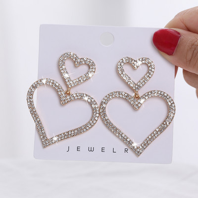 BYSPT luxus vízcsepp fülbevaló szürke kristály ovális fülbevaló női piercing ékszer