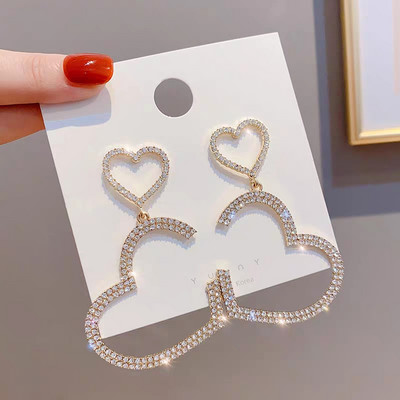 BYSPT luxus vízcsepp fülbevaló szürke kristály ovális fülbevaló női piercing ékszer