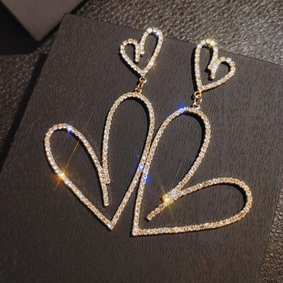 BYSPT luxus vízcsepp fülbevaló szürke kristály ovális fülbevaló női piercing ékszer