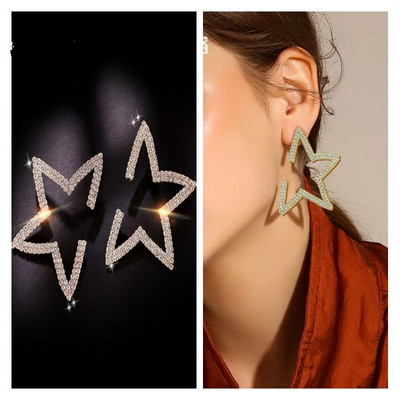 BYSPT luxus vízcsepp fülbevaló szürke kristály ovális fülbevaló női piercing ékszer