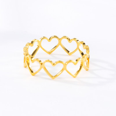 Szívgyűrűk női rozsdamentes acél ezüst színű szív esküvői pár gyűrűk Esztétikus ékszerek évfordulós Bague Femme