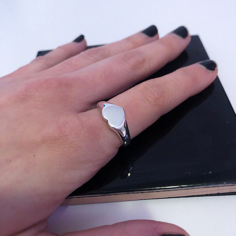 Szívgyűrűk női rozsdamentes acél ezüst színű szív esküvői pár gyűrűk Esztétikus ékszerek évfordulós Bague Femme